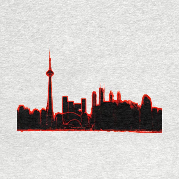 Toronto Skyline in Red and Black by YegMark